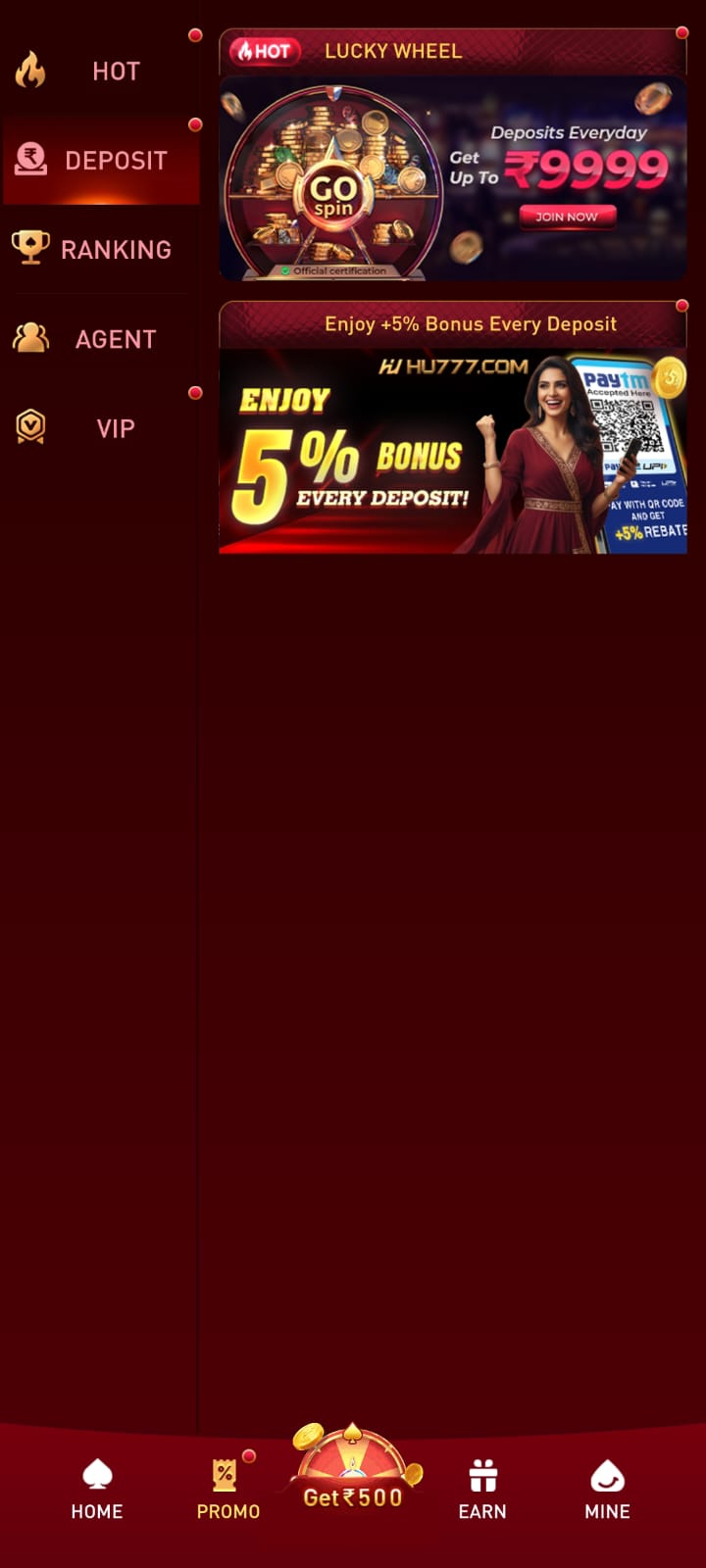 hu777 mobile game deposits and lucky wheel